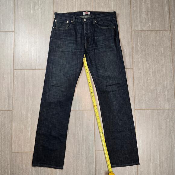 Levis 501 Button Fly Mens Jeans Classic Originals 34x34 Medium Blue Straight Leg - Picture 7 of 11